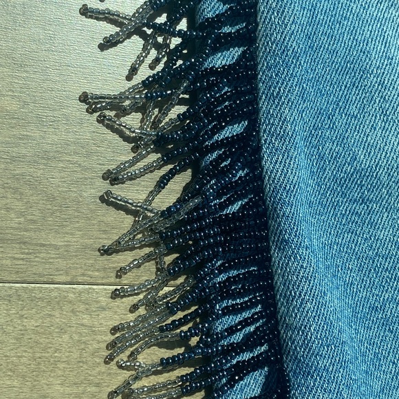 7 For All Mankind jeans Luxe Vintage Ankle Skinny Flora Beaded Fringe 26 - Picture 6 of 15